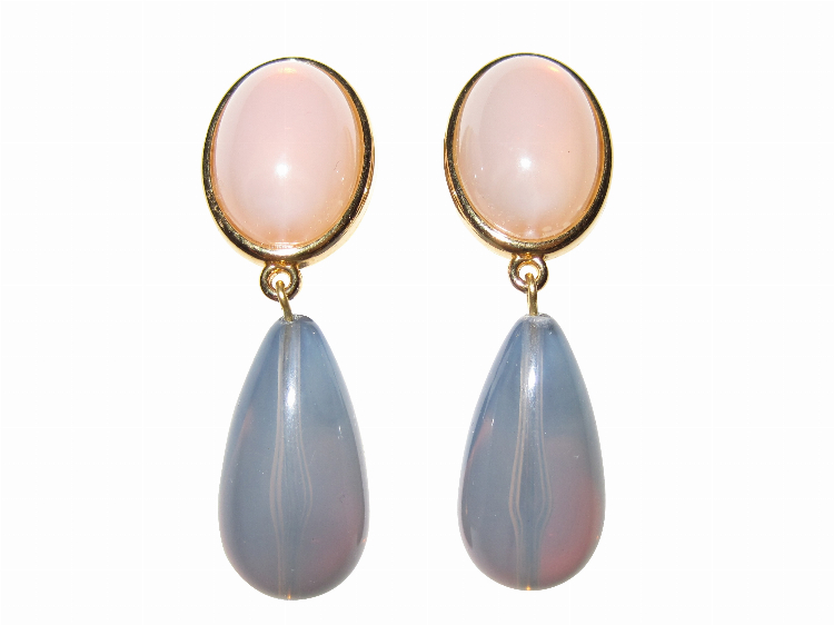 Clips Viola (rosenquarz/mondstein)