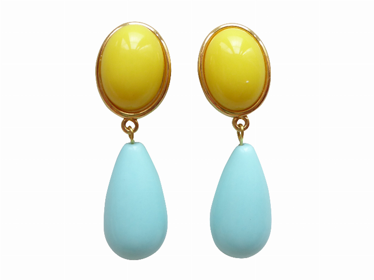 Ohrringe Viola (gelb/mint)