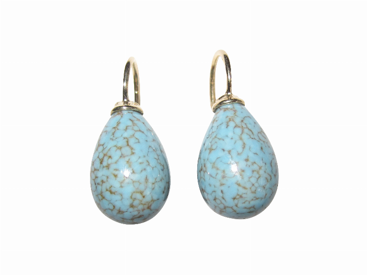Ohrringe Lea türkis marmoriert (gold-platt.)