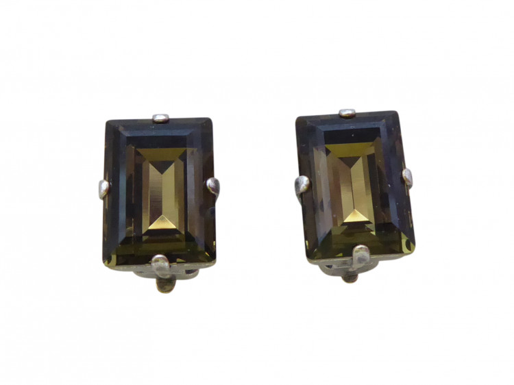 Clips Leonie rauchquarz (versilbert)