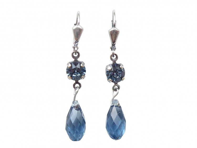 Ohrringe Mia jeansblau (versilbert)