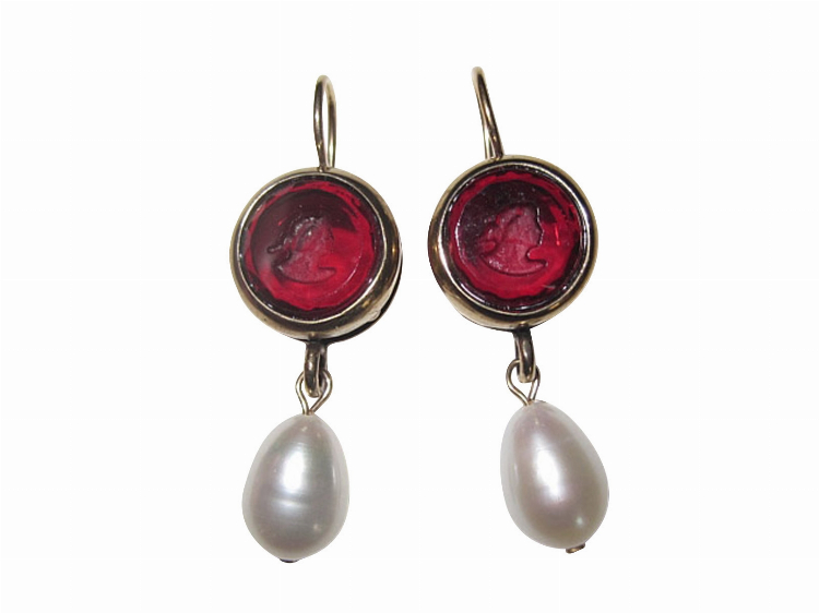 Ohrringe Bianca rot (Bronze)