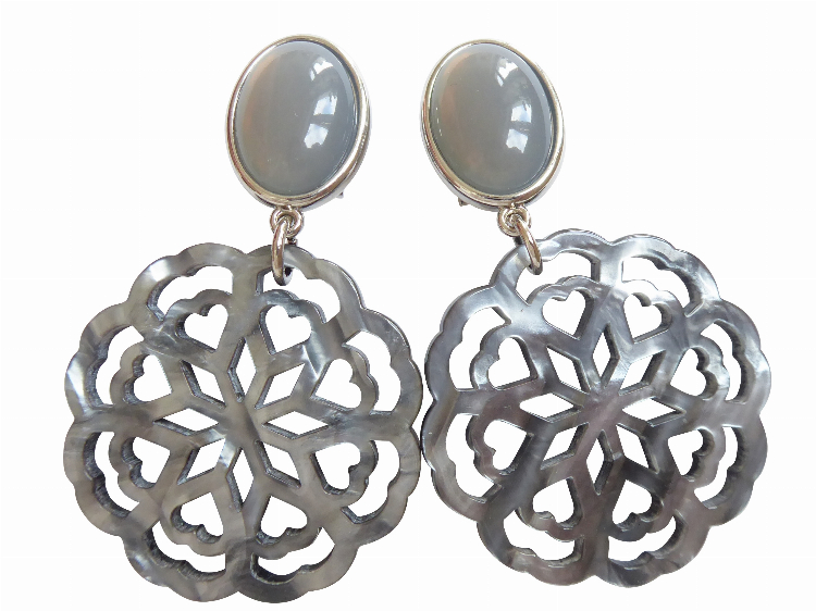 Clips Carmen (grau) silber