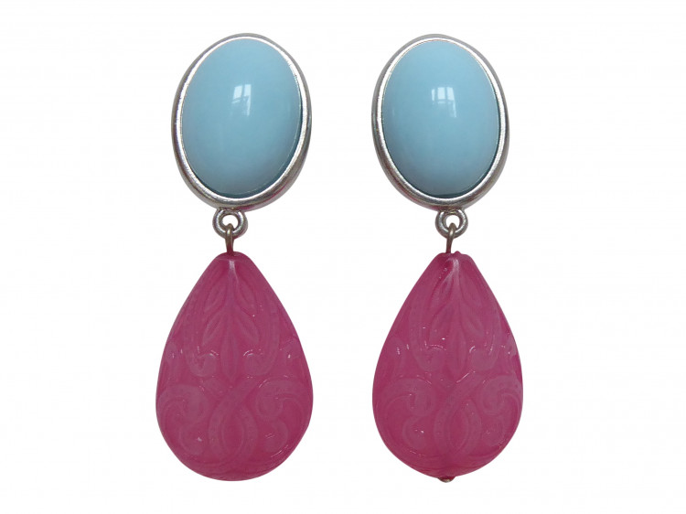 Clips Greta (türkis/pink) silber