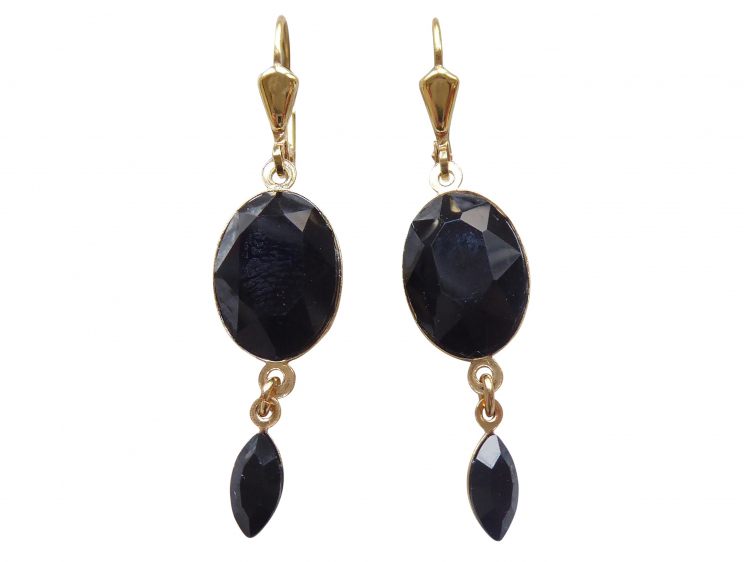 Ohrringe Luana schwarz (vergoldet)