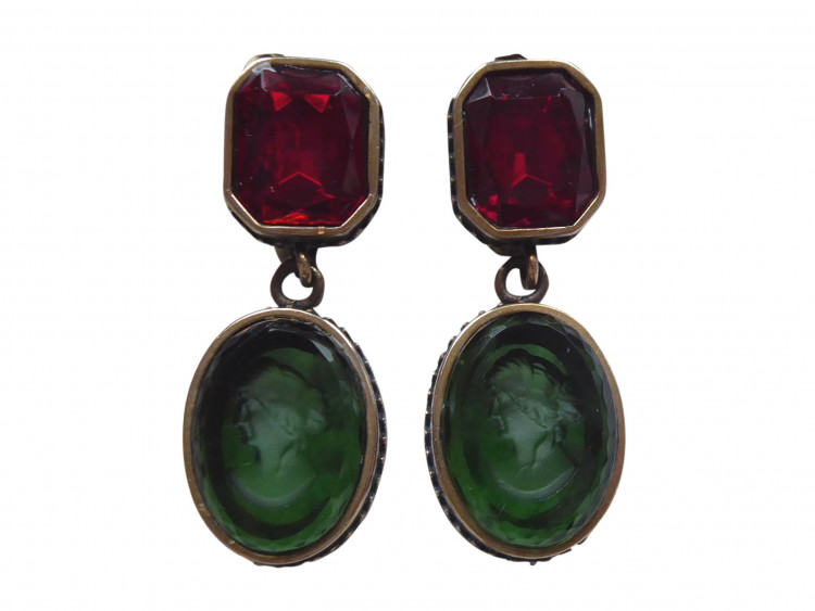 Clips Emilia rot/olivgrün (Bronze)