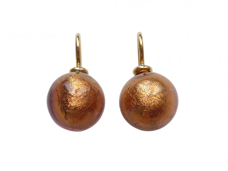 Ohrringe Murano braun (gold-platt.)