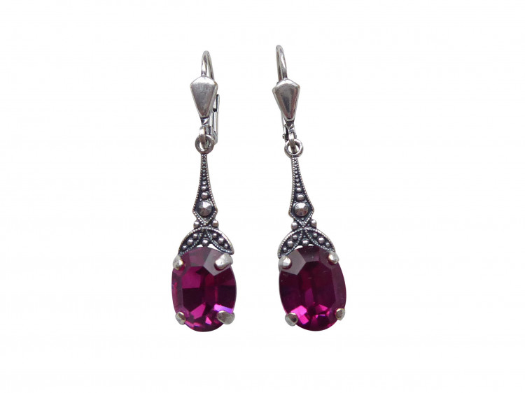 Ohrringe Bea fuchsia (versilbert)