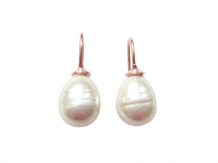 Ohrringe Erica klein weiß (rotgold-platt.)