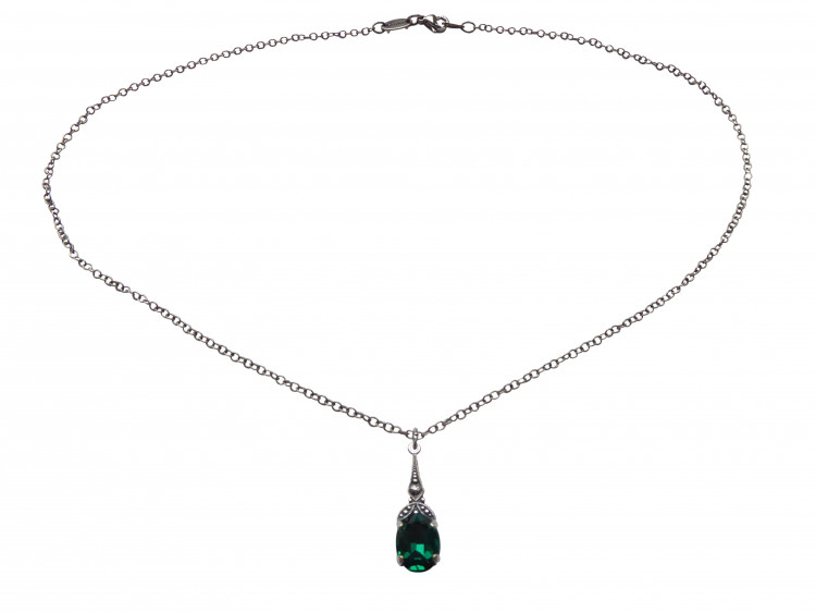 Kette Bea smaragd (versilbert)